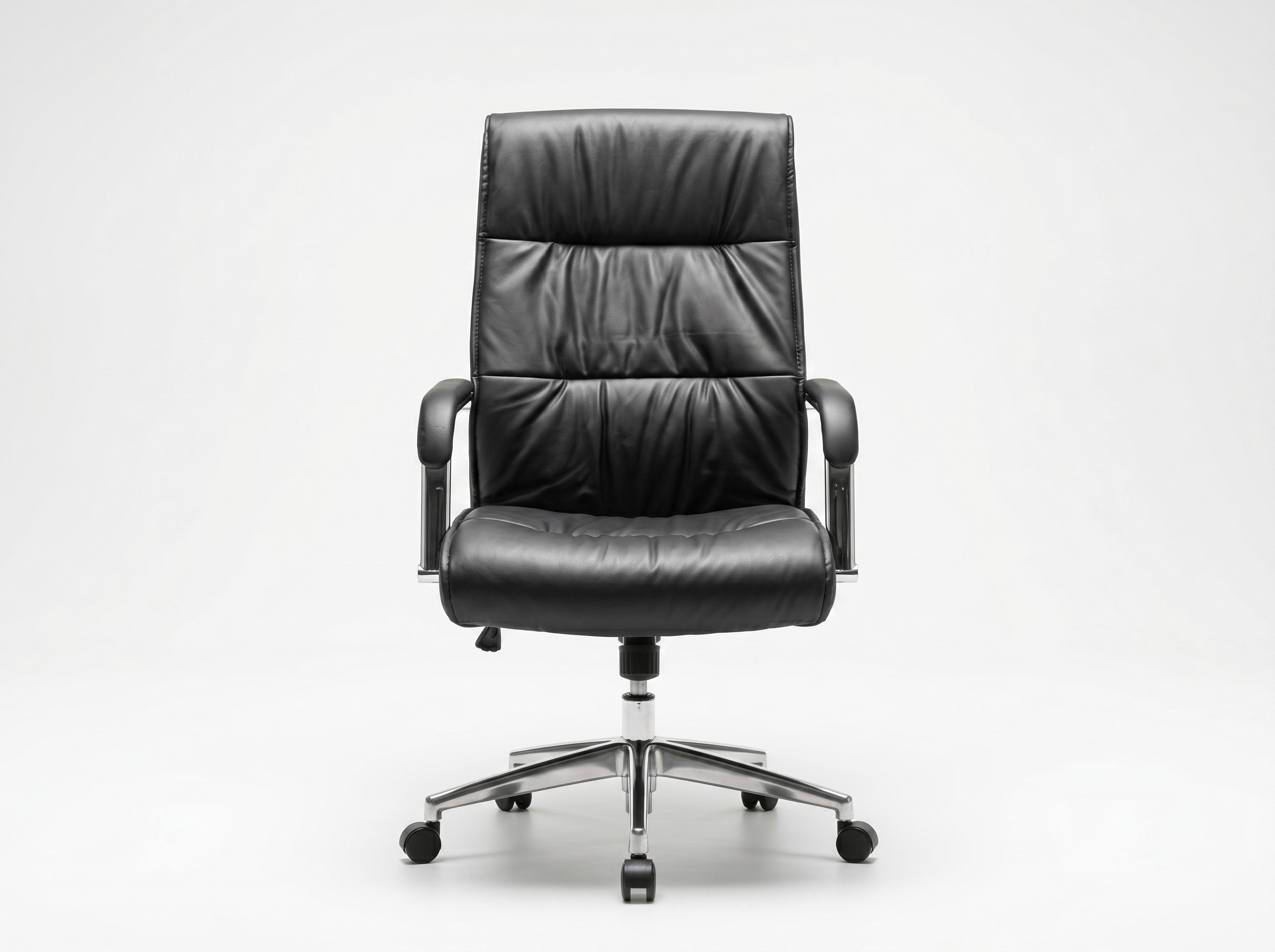 Brand new compact executive high-back leather office chair, available at Chair Doctor Lagos
