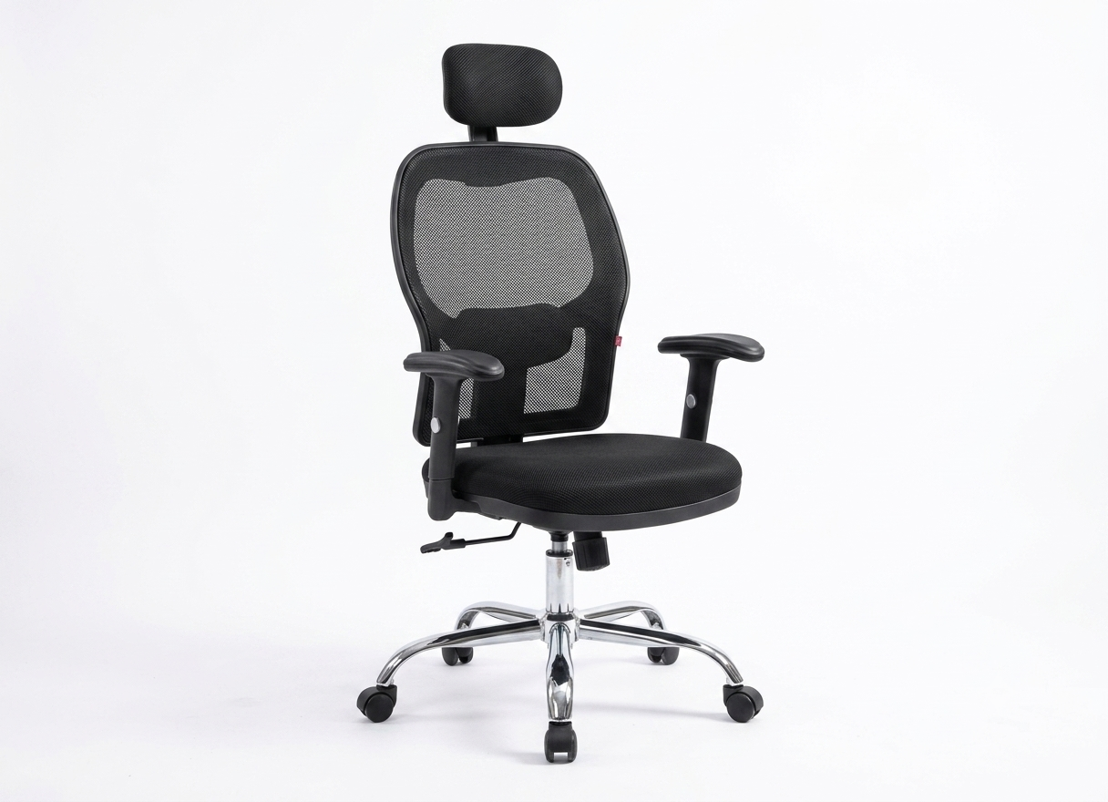 Brand new high-back ergonomic mesh executive office chair, available at Chair Doctor Lagos