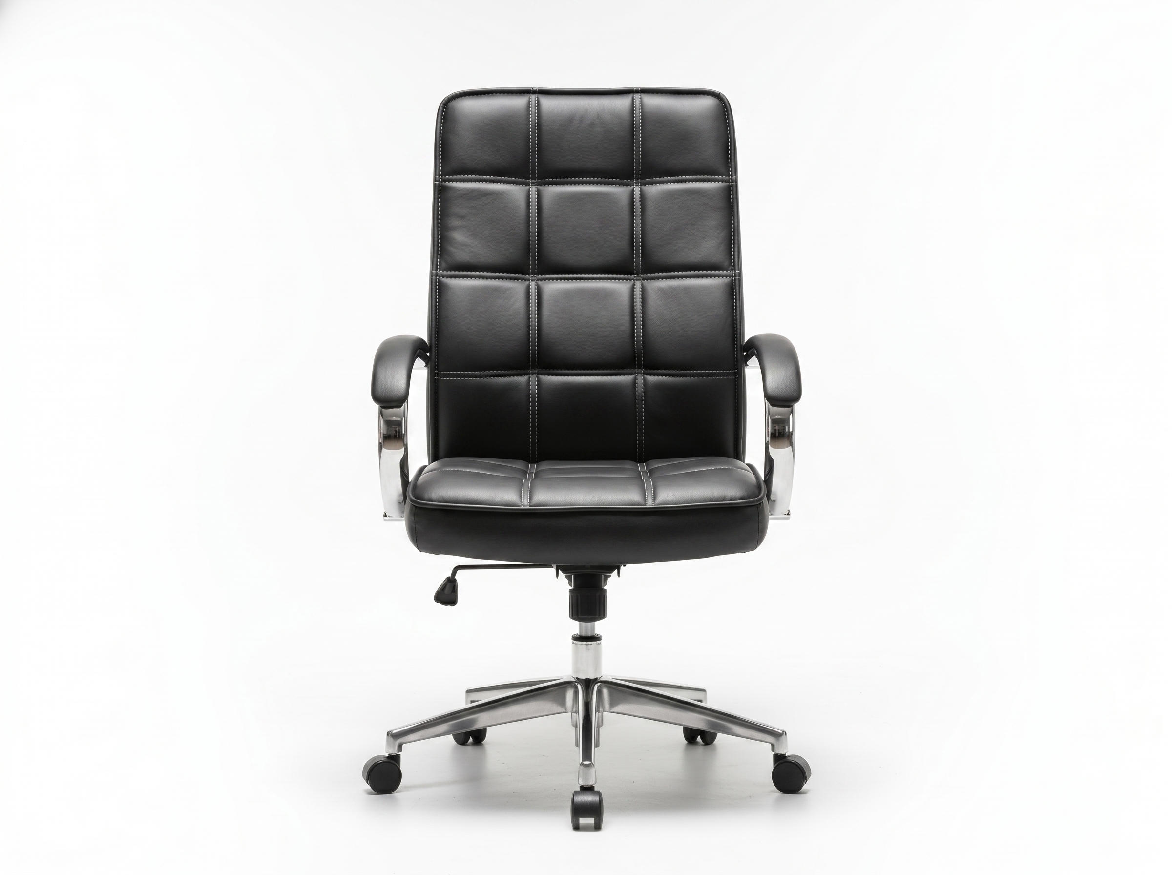 Brand new midnight black executive high-back leather office chair, available at Chair Doctor Lagos