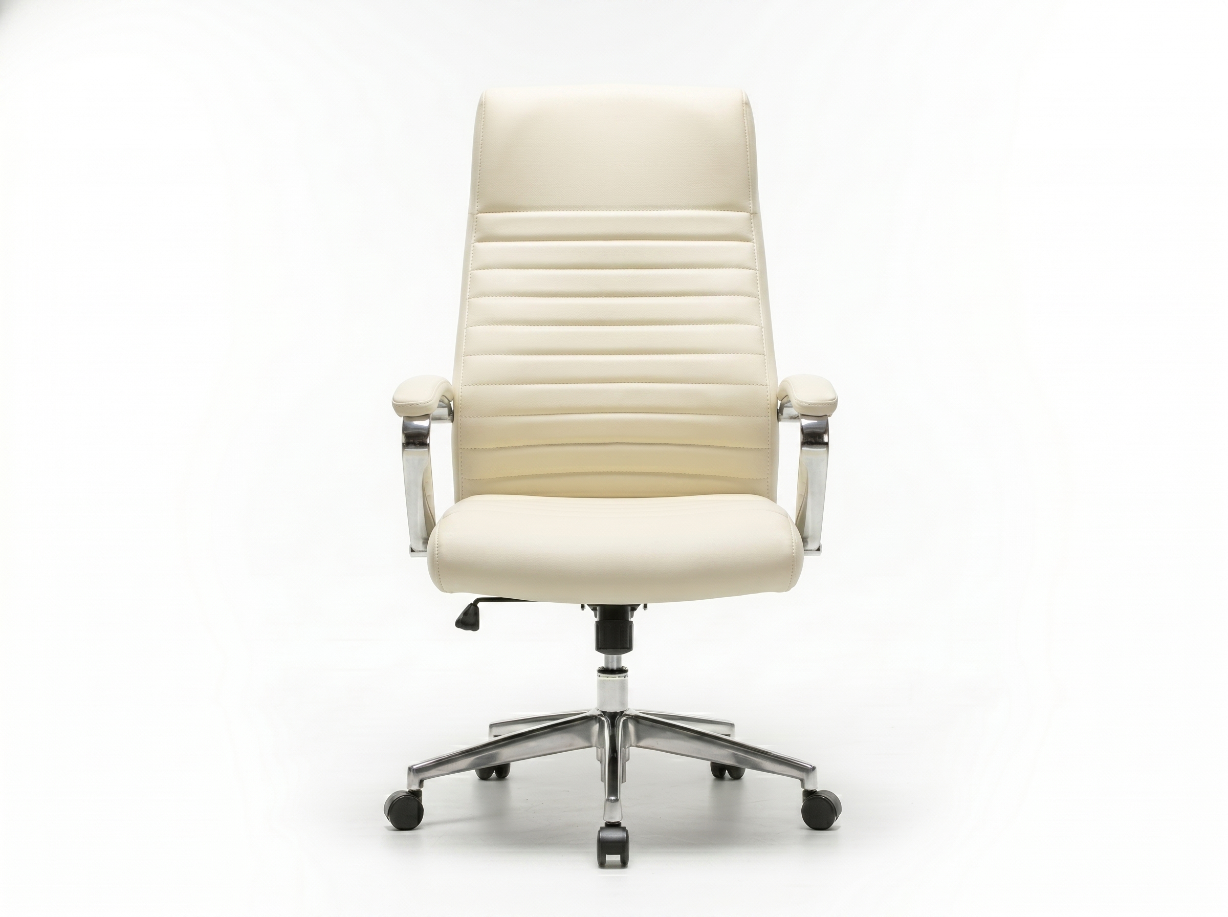 Brand new off-white premium executive high-back leather office chair, available at Chair Doctor Lagos