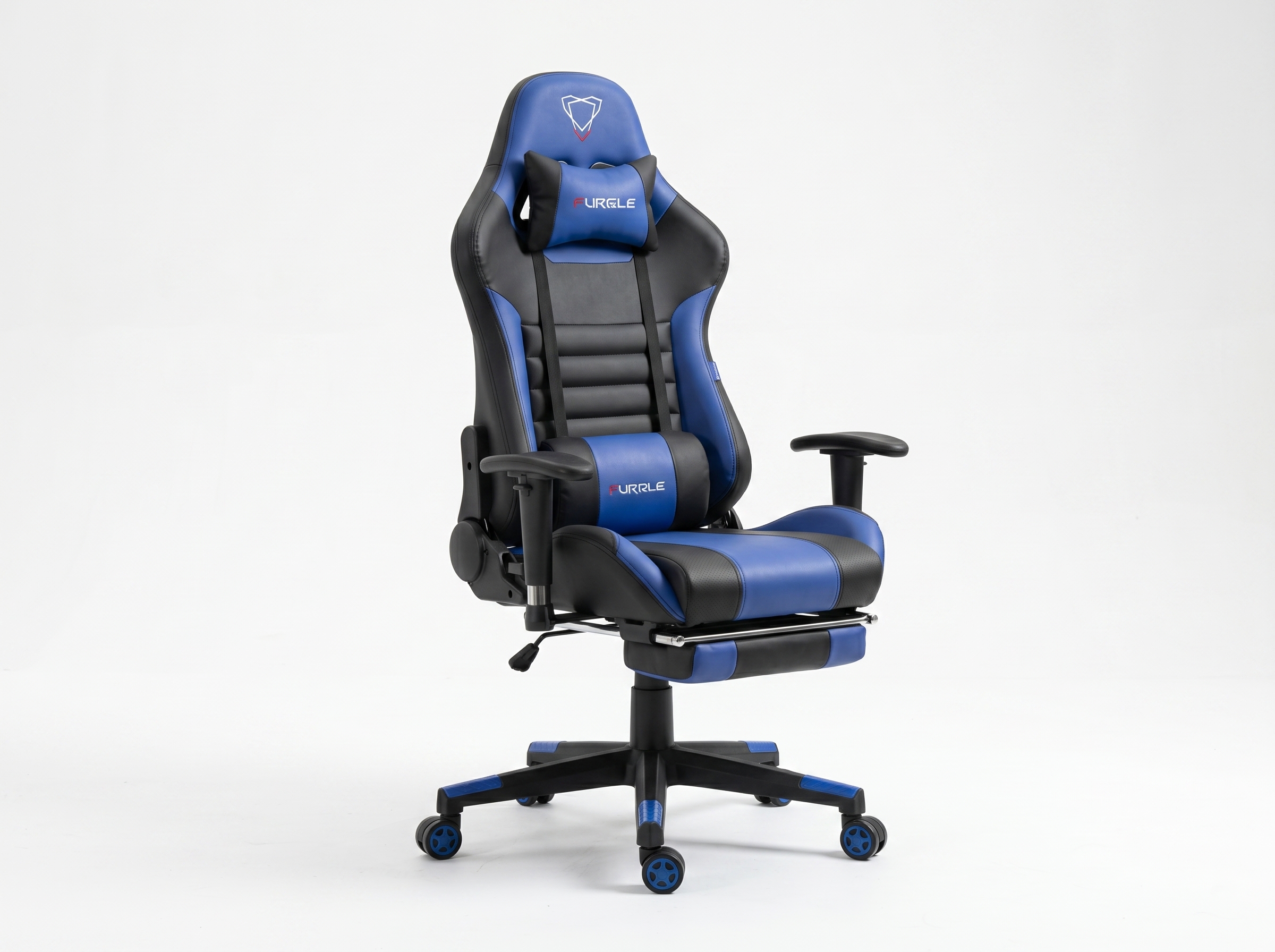 Brand new blue ergonomic gaming chair with lumbar and headrest support, available at Chair Doctor Lagos